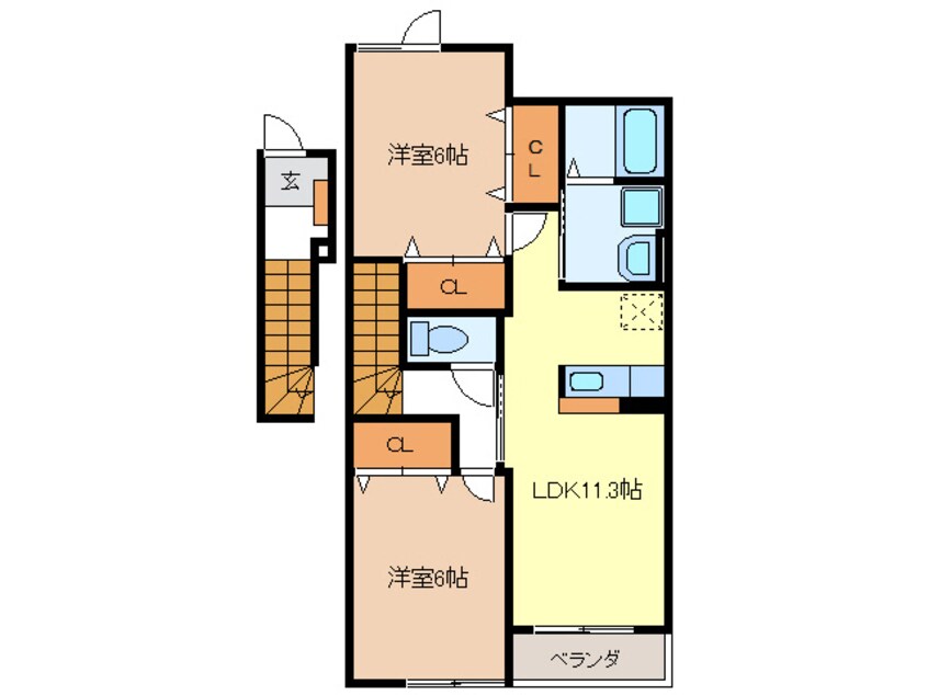 間取図 プレール　Ｂ棟