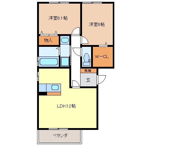 間取り図 フローラＭ　