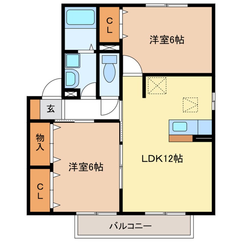 間取図 セジュール大園　弐番館