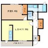 クレール 1LDKの間取り