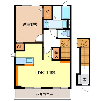 間取図 プラシード平和　Ｂ