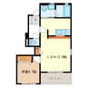 アルル南ヶ丘Ｂ棟 1LDKの間取り