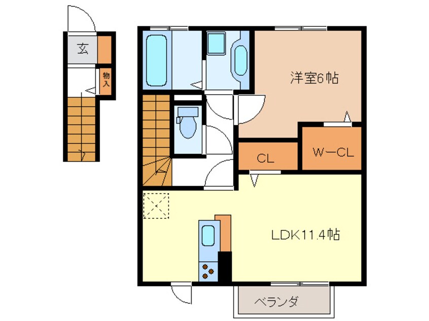 間取図 ジーウィズダム　B棟