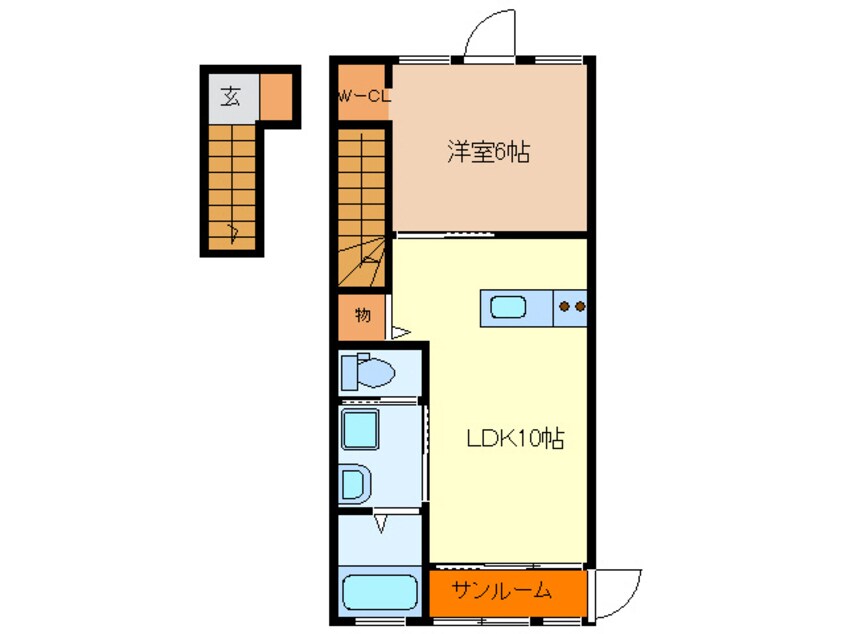 間取図 ユニヴァリィ Ｆ