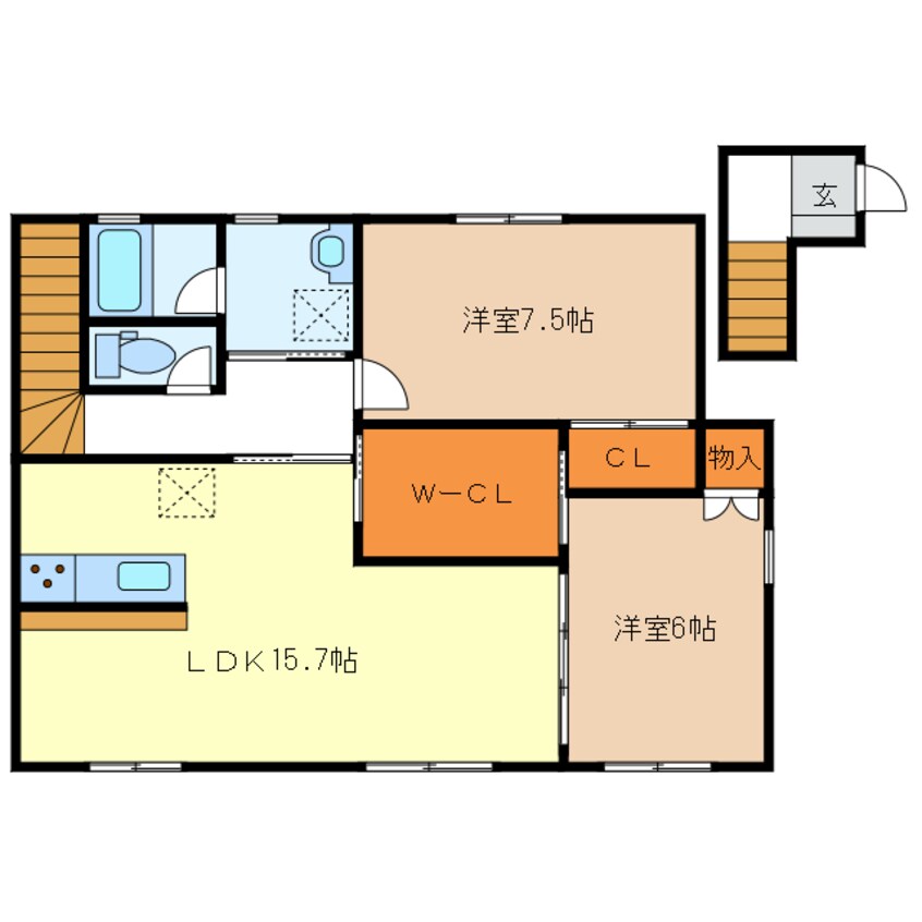 間取図 ハイコーポオータニ　B棟