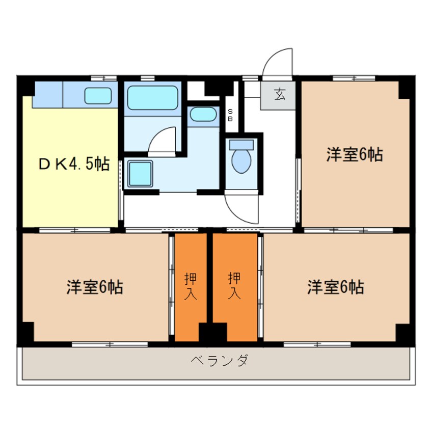 間取図 ビレッジハウス津1・3号棟