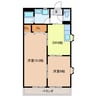 パレオシンセイ 2DKの間取り