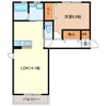 パラディーゾC 1LDKの間取り
