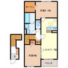 ガーデン一身田 2LDKの間取り