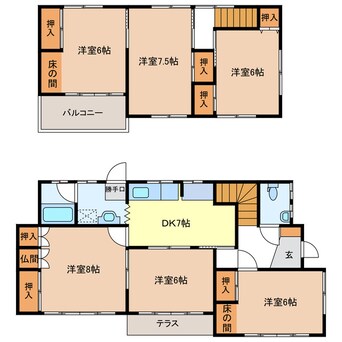 間取図 芸濃町椋本Y様貸家