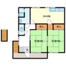 松花邸A棟 2DKの間取り