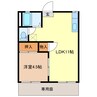 Cerezo（ｾﾚｯｿ）C棟 1LDKの間取り