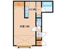 クローバーＡ 1Kの間取り