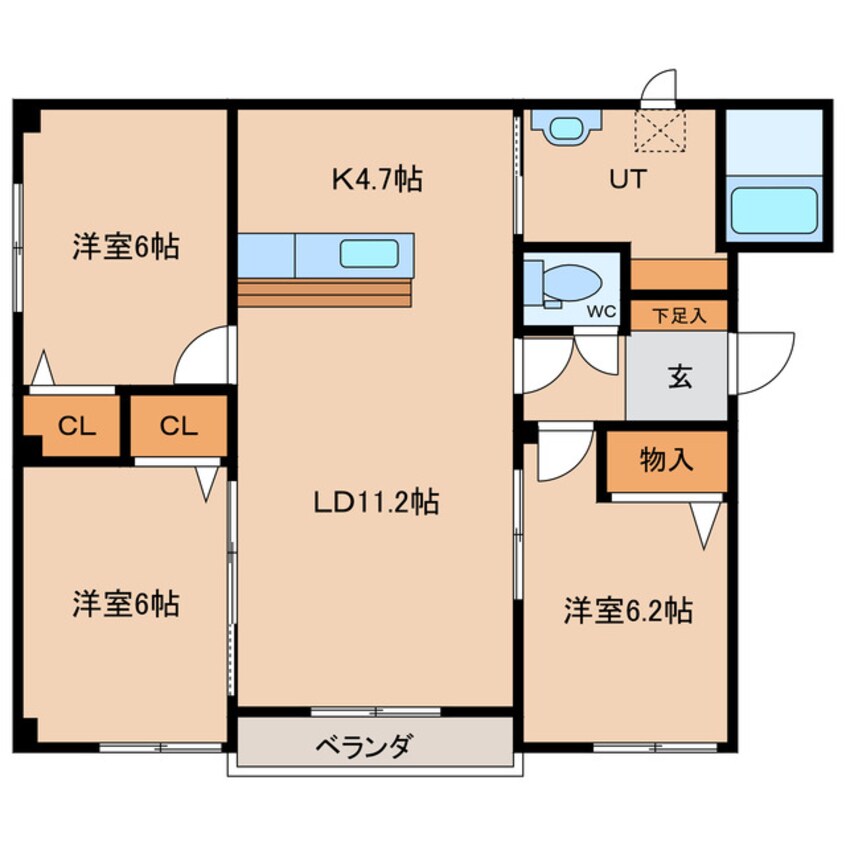 間取図 エスティ　ハピネス