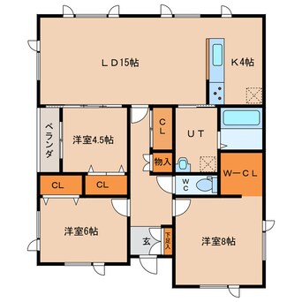 間取図 旭町平屋 A