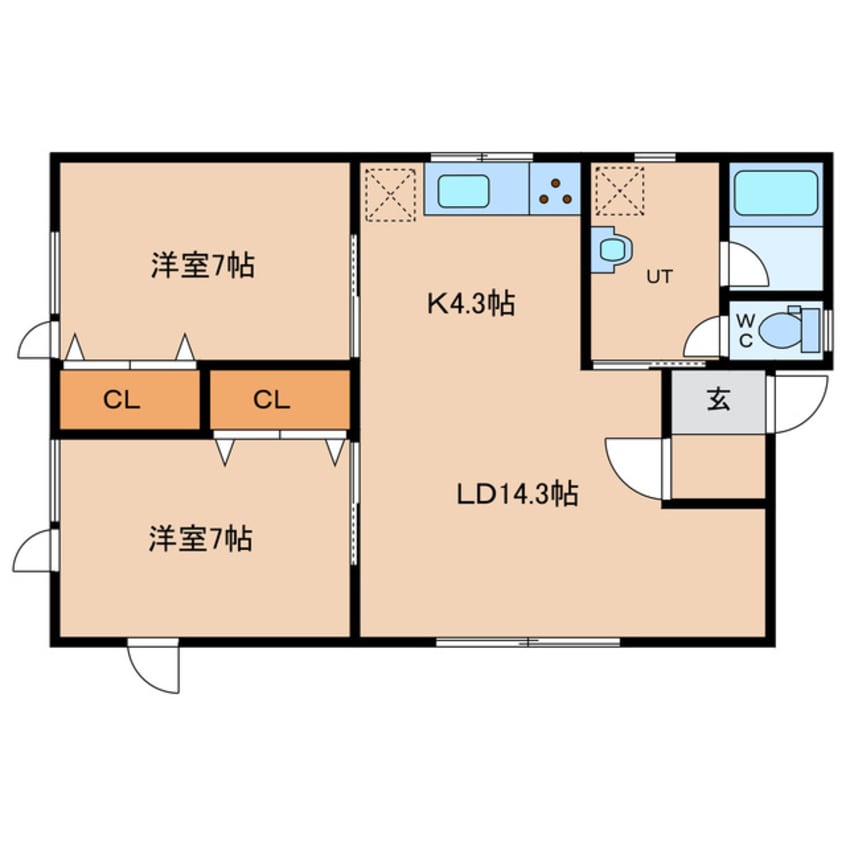 間取図 末広1-5 二戸借家