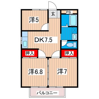 間取図 テクノハイム本宿　梅の棟