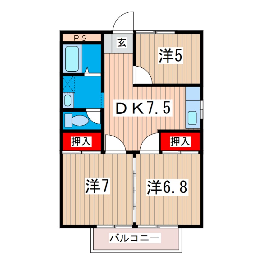 間取図 テクノハイム本宿　楓の棟