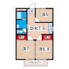 テクノハイム本宿　楓の棟 3DKの間取り