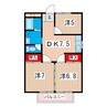 テクノハイム本宿　楓の棟 3DKの間取り