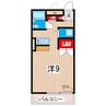 リバ・オール 1Kの間取り