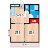 スズキマンションＢ 2DKの間取り