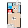 オークビル 1Kの間取り