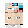 シャルムハイツ 2DKの間取り