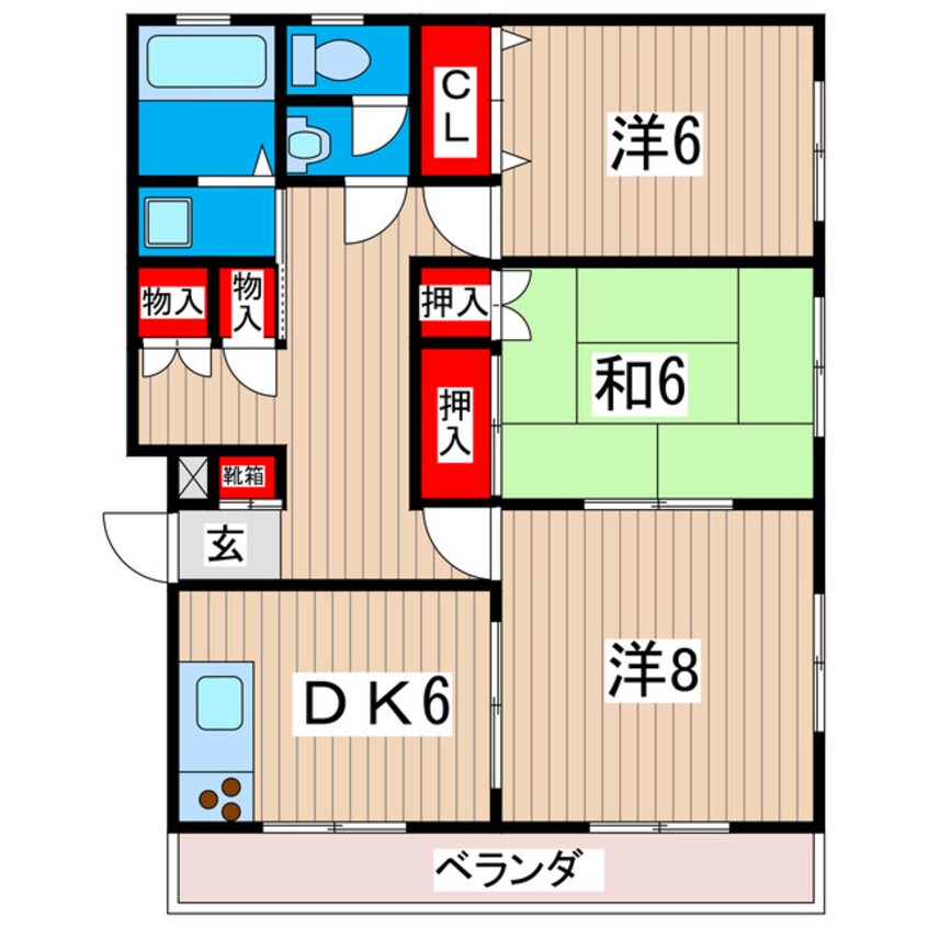 間取図 サローデ　Ｋ21