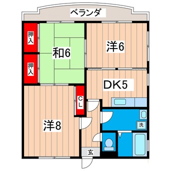 間取図 グルービィハイツ長山