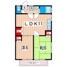 スカイハイツ 2LDKの間取り