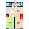 スカイハイツ 2LDKの間取り