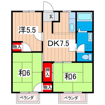 間取図 第４クレールひだか