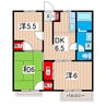 第４クレールひだか 3DKの間取り