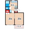 プルミエール多賀 2Kの間取り