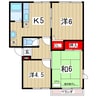 田尻ハイツＡ 3Kの間取り