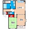 金子マンション 2LDKの間取り