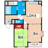 金子マンション 2LDKの間取り