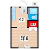 内山ハイツ 1Kの間取り