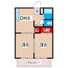 ヌマタハイツＢ 2DKの間取り