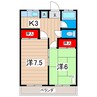 池の川マンション 2Kの間取り