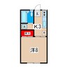グランツハイム 1Kの間取り