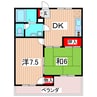 プリオーレ 2DKの間取り