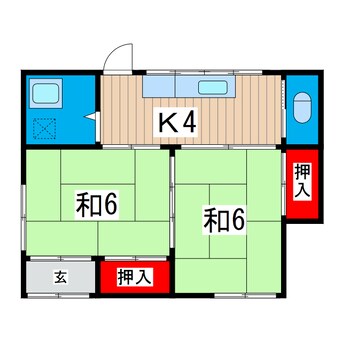 間取図 東多賀町松川棟割貸家