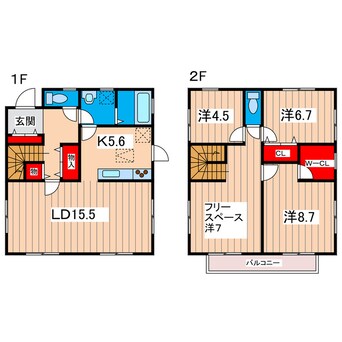 間取図 田尻町７丁目一戸建貸家