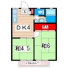 パナハイツ深津A 2DKの間取り