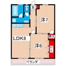 富士ビル 2LDKの間取り