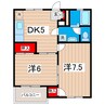 マリンハウス高戸 2DKの間取り