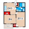 マリンハウス高戸 2DKの間取り