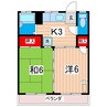 ヤママス有明荘 2Kの間取り